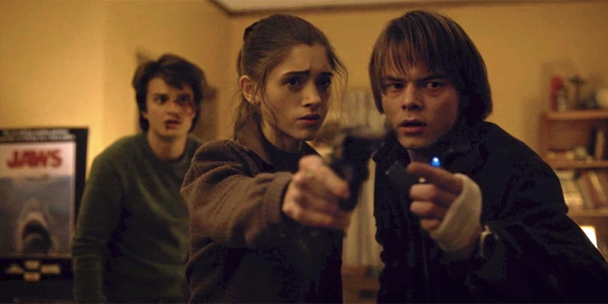 Stranger Things season one saw Steve (Joe Kerry), Nancy (Natalia Dyer), and Jonathan (Charlie Heaton) face off against supernatural monsters and government secrets
