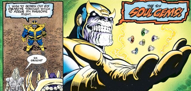Thanos and the soul gems in Marvel Comics