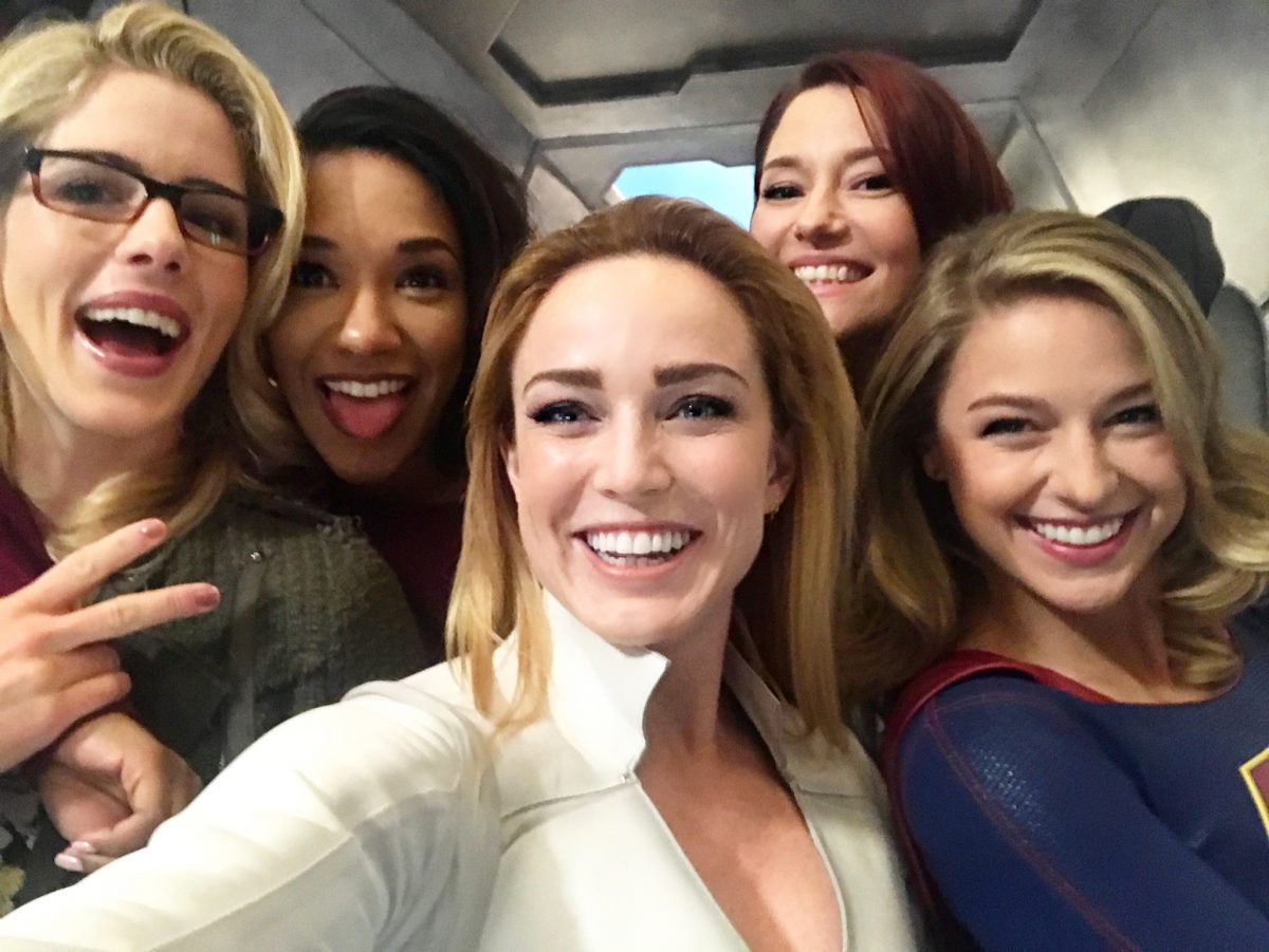 women of DC TV Arrowverse's on The CW pose together