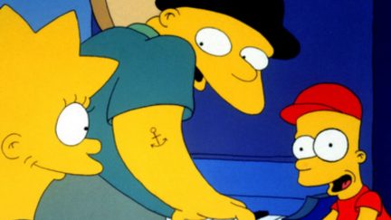 Michael Jackson, Nancy Cartwright, Kipp Lennon, and Yeardley Smith in The Simpsons (1989)