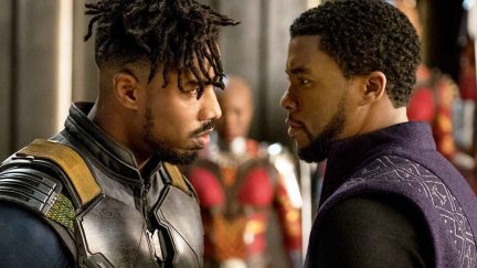 Michael B. Jordan and Chadwick Boseman in 'Black Panther'