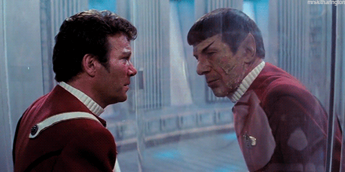 Spock (Leonard Nimoy) says goodbye in Star Trek II: The Wrath of Khan