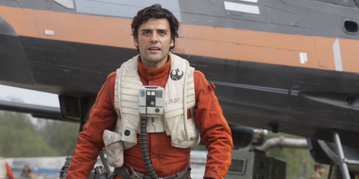 Poe Dameron (Oscar Isaac) heads into action in Star Wars Episode VII: The Force Awakens