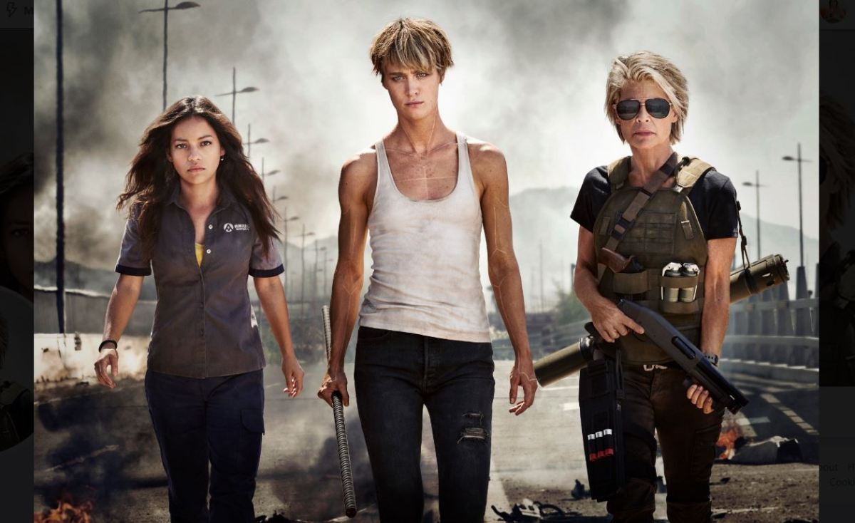 linda hamilton, Mackenzie Davis, and Natalia Reyes in new Terminator promo photo