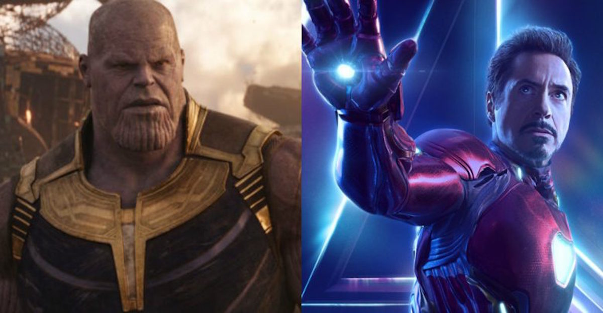 Thanos and Tony Stark in Avengers: Infinity War