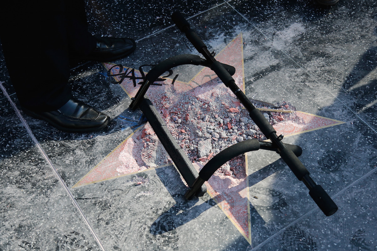 trump star walk of fame carrie fisher replace