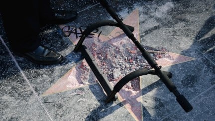 trump star walk of fame carrie fisher replace