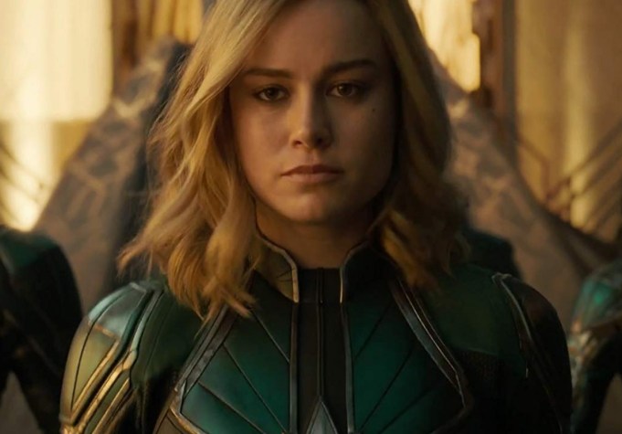 Brie Larson as Captain Marvel in the movie of the same name.