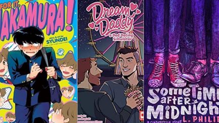 book covers: go for it nakamura!, dream daddy, and sometime after midnight