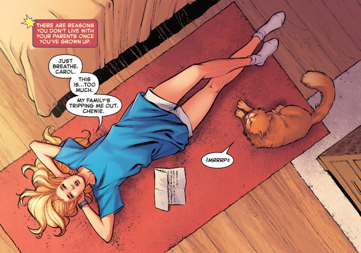 Captain Marvel and Chewie in comic panel