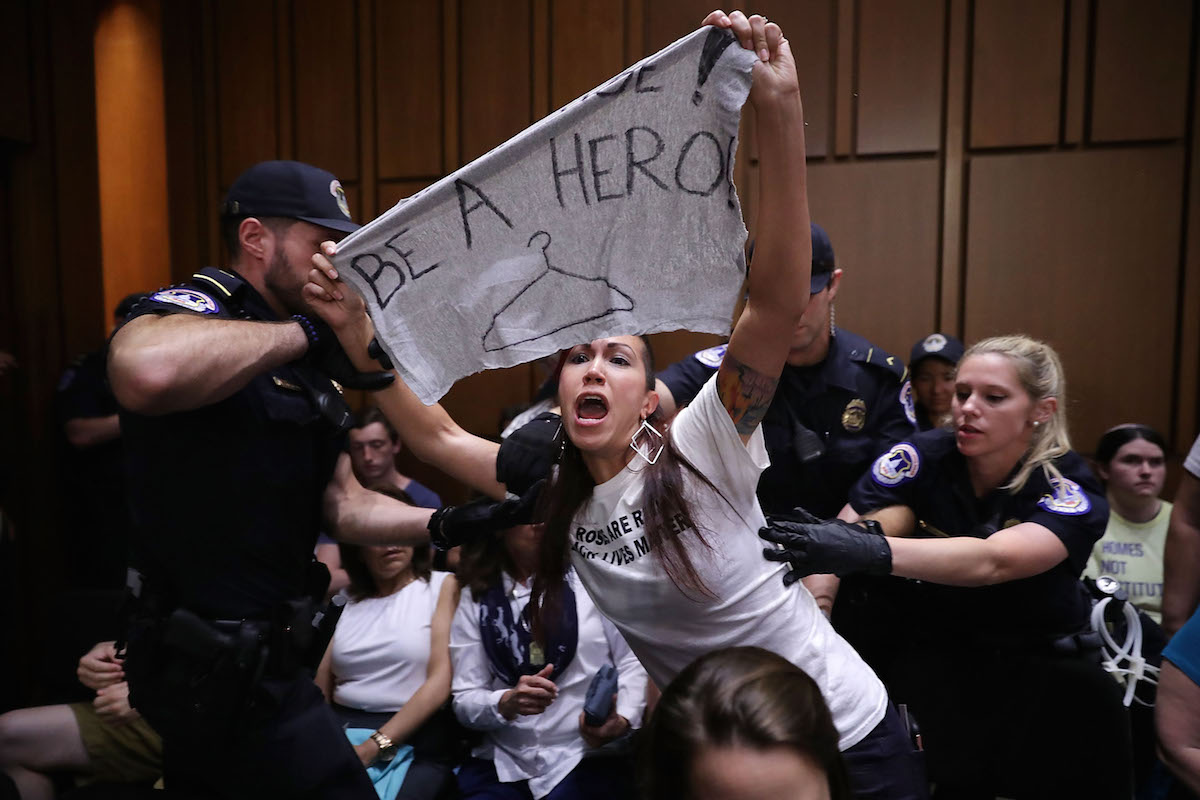 kavanaugh protest susan collins donations democrat