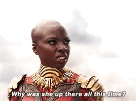 okoye wonders why scarlet witch wasn't fighting Avengers: infinity War