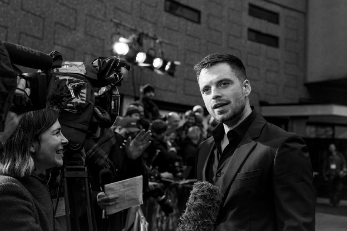 Sebastian Stan attends the UK Fan Event to celebrate the release of Marvel Studios' 'Avengers: Infinity War' at The London Television Centre on April 8, 2018 in London, England.