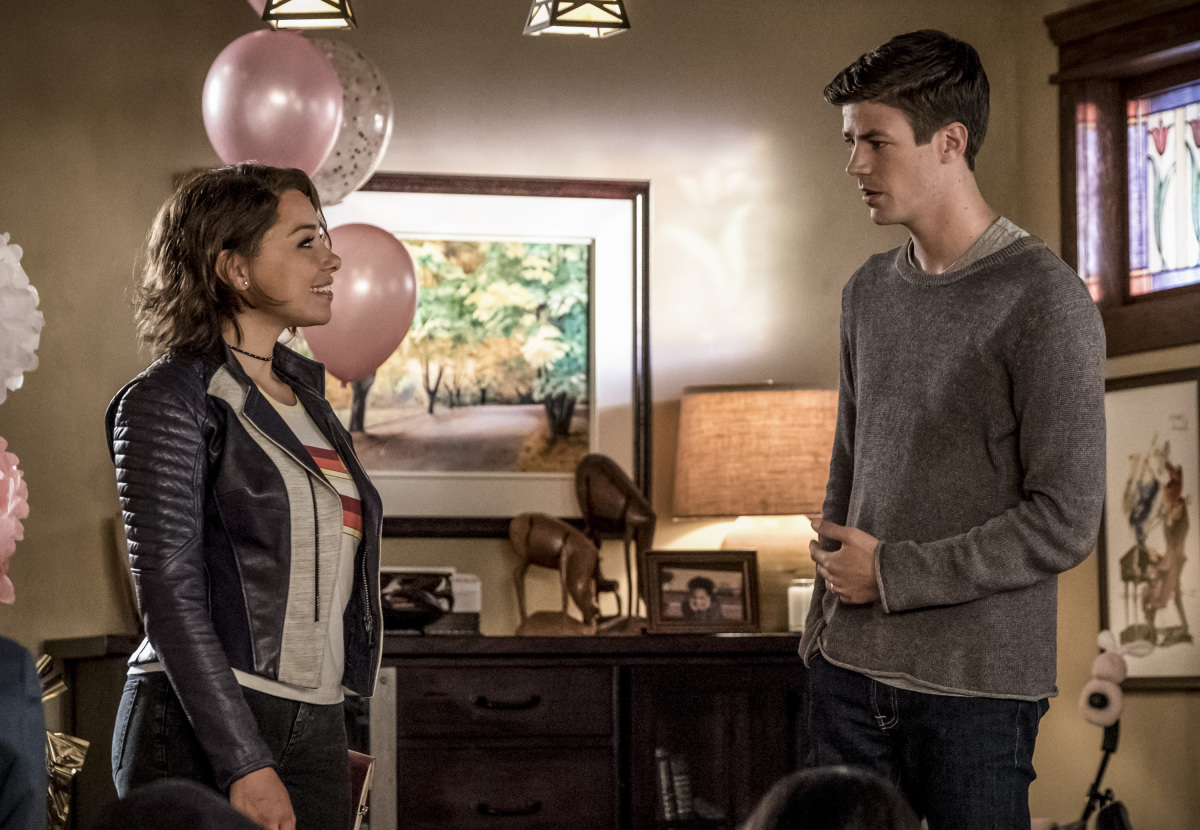 The Flash -- "Nora" -- Image Number: FLA501a_0170.jpg -- Pictured (L-R): Jessica Parker Kennedy as Nora West - Allen and Grant Gustin as Barry Allen -- Photo: Katie Yu/The CW -- ÃÂ© 2018 The CW Network, LLC. All rights reserved