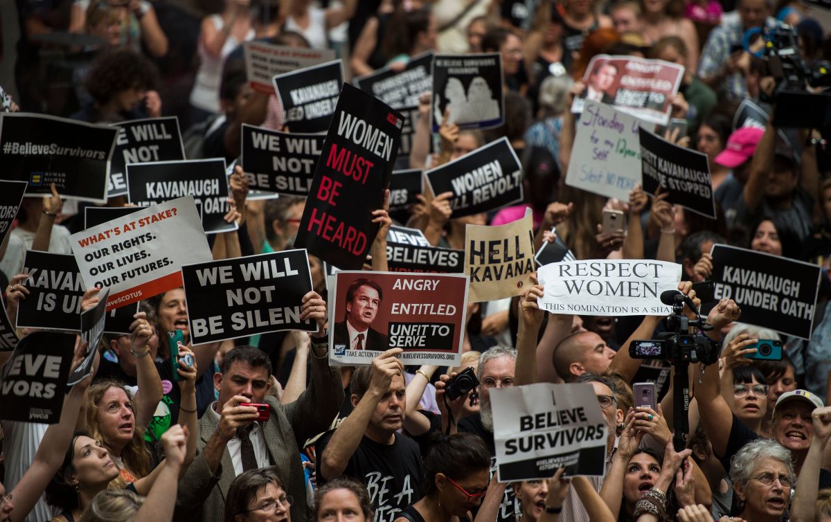 Protesters occupy the Senate Hart building during a rally against Supreme Court nominee Brett Kavanaugh