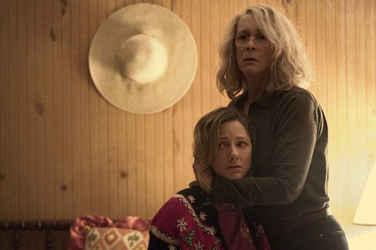Jamie Lee Curtis and Judy Greer in Halloween (2018)