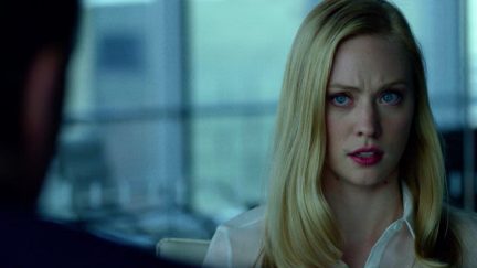 Karen Page looking skeptical in Marvel and Netflix's Daredevil.