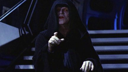 Emperor Palpatine plots evil in Star Wars: Return of the Jedi