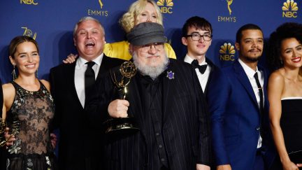 George R.R. Martin poses in the press room during the 70th Emmy Awards at Microsoft Theater on September 17, 2018 in Los Angeles, California. (Credit: Frazer Harrison/Getty Images)