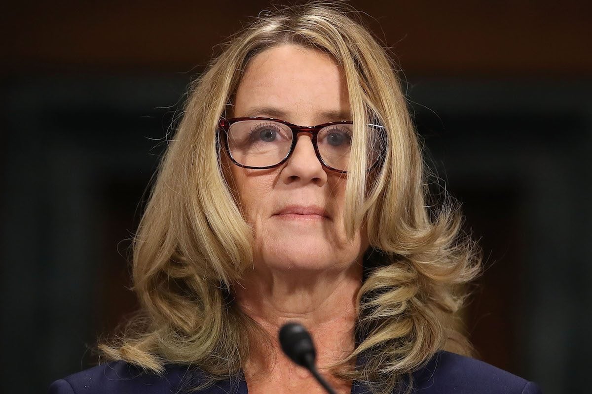 Christine Blasey Ford looks calm as she testifies in front of Congress.
