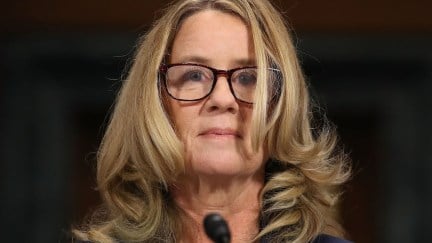 Christine Blasey Ford looks calm as she testifies in front of Congress.