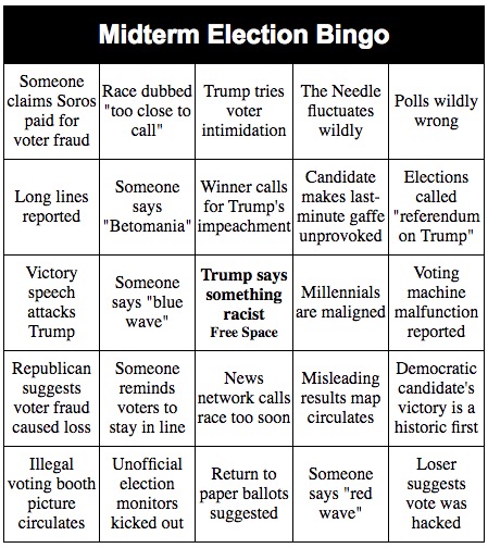 midterm election bingo card