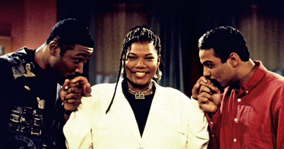 LIVING SINGLE, from left: Cress Williams, Queen Latifah, Adam Lazarre-White, 'What's Next?, (season 1, episode 27, aired May 15, 1994), 1993-1998, © Warner Brothers/courtesy Everett Collection