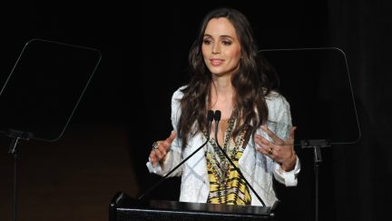 Actress Eliza Dushku pictured onstage during the Equality Now 20th Anniversary Fundraiser Event at Asia Society on April 19, 2012 in New York City. (Photo by Fernando Leon/Getty Images)