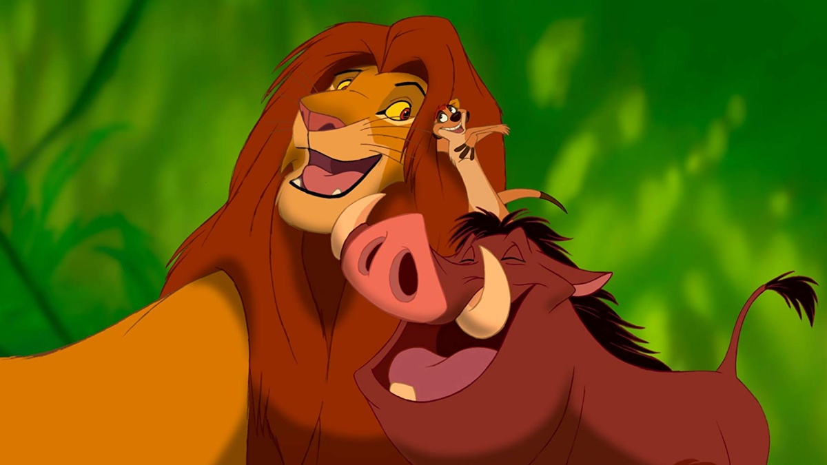 simba, timon, and pumba in The Lion King
