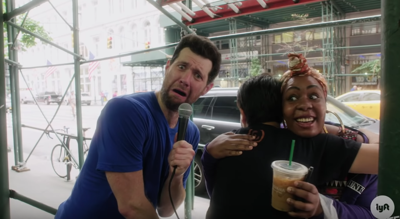 Billy Eichner and Lin-Manuel Miranda surprise a fan in Billy on the Street