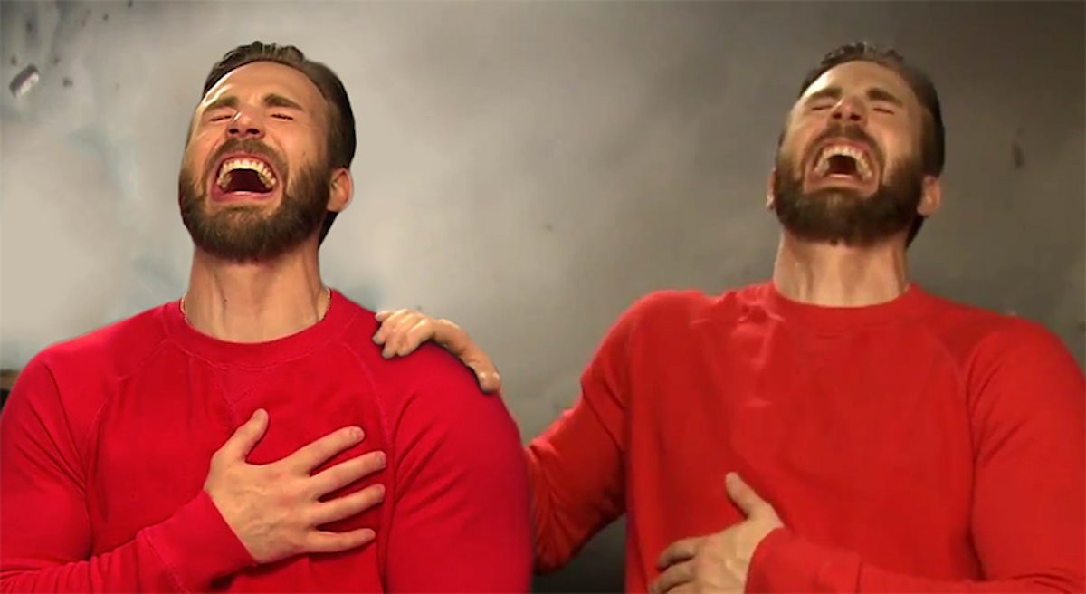 Chris Evans laughing