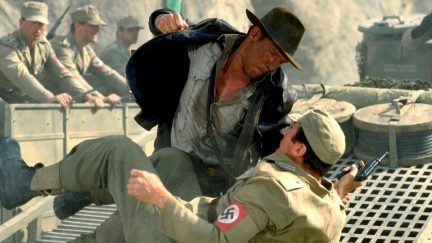 Indiana Jones punches a Nazi