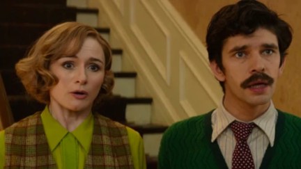 Jane and Michael Banks encounter their old nanny in Disney's Mary Poppins Returns