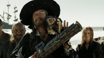 Geoffrey Rush as Barbossa in Pirates of the Caribbean