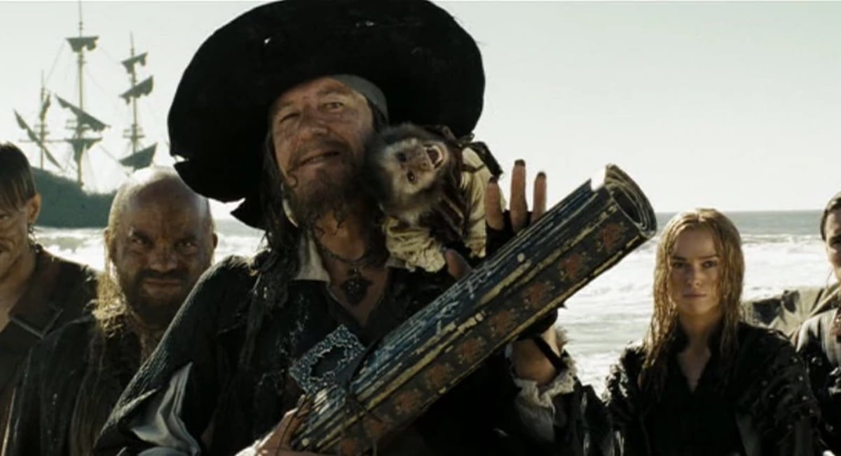 Geoffrey Rush as Barbossa in Pirates of the Caribbean