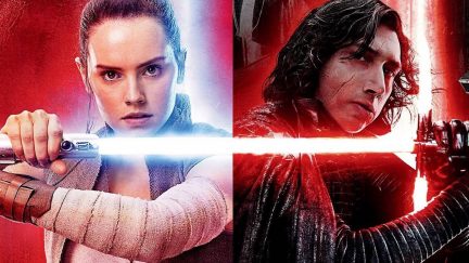 Rey and Kylo Ren in 'Star Wars: The Last Jedi'