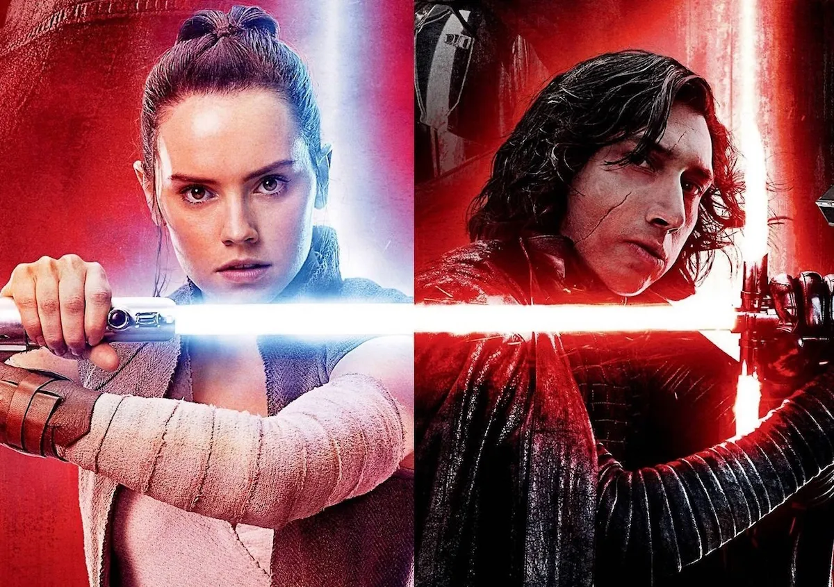 Rey and Kylo Ren in 'Star Wars: The Last Jedi'