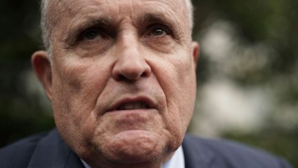 Rudy Giuliani looks concerned in a close-up.