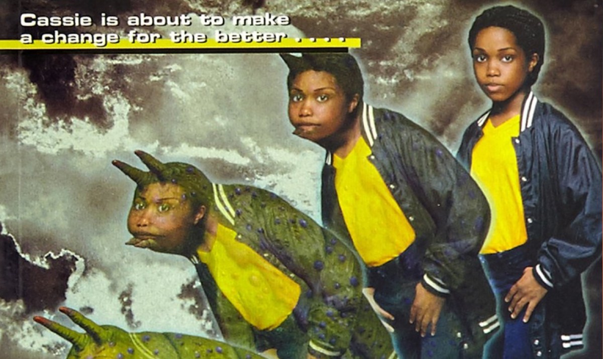 animorphs book cover depicting cassie morphing into a yeerk