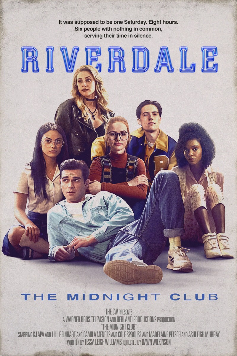 The CW's Riverdale cast on a Breakfast Club homage poster for "The Midnight Club."