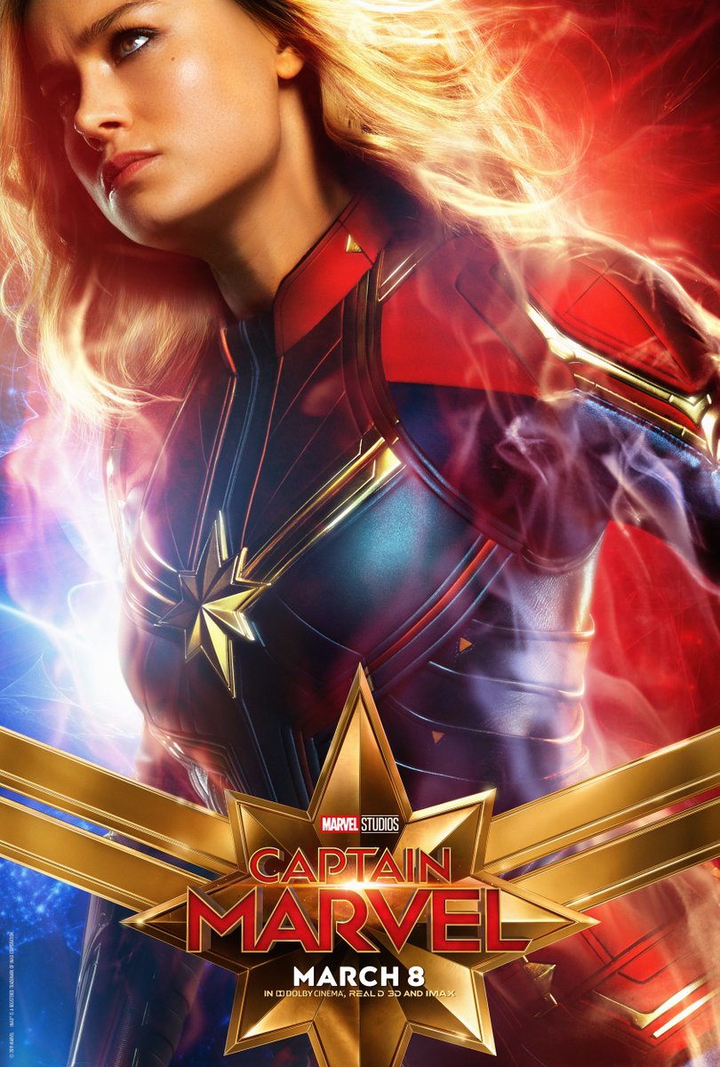 Captain Marvel character poster for Brie Larsen's Carol Danvers