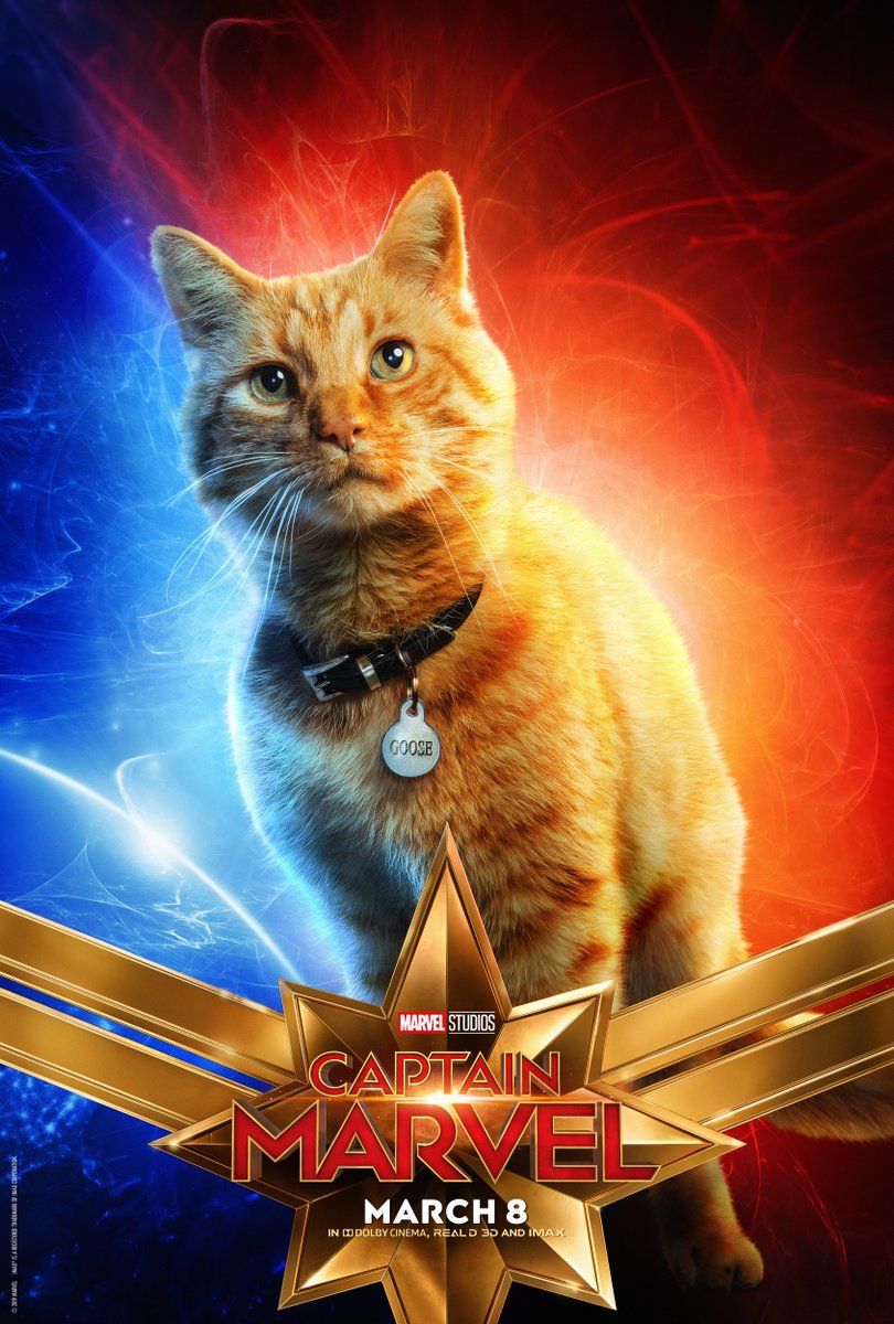 Carol's faithful companion Goose gets his own Captain Marvel poster.