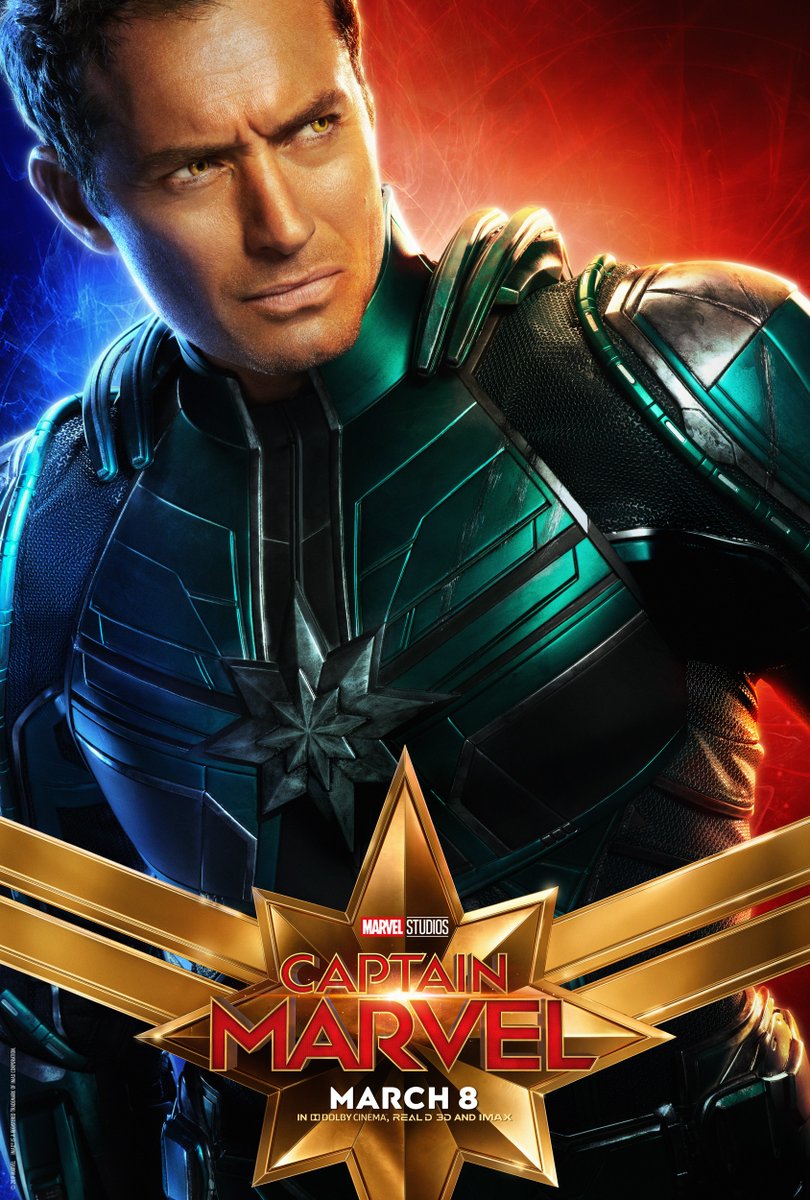 Captain Marvel character poster for Jude Law's mysterious character.