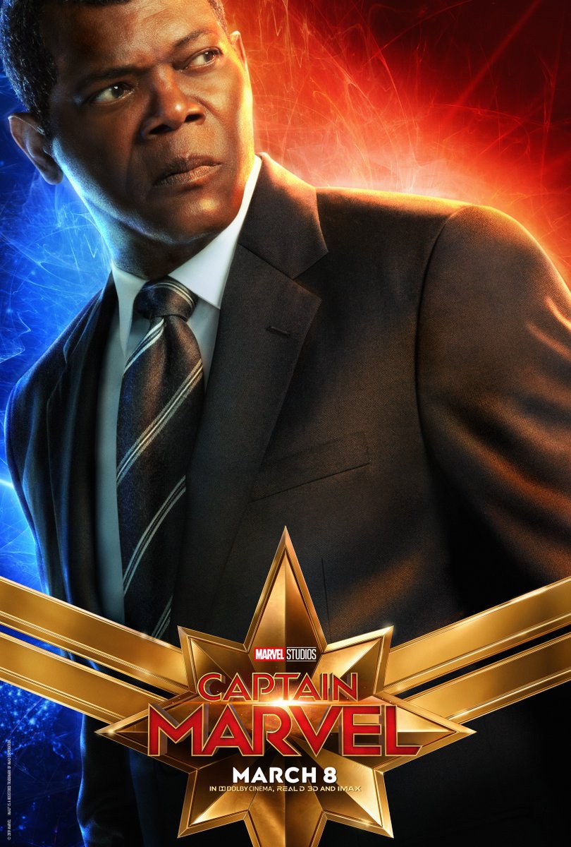 Captain Marvel character poster for Samuel L. Jackson's Nick Fury.