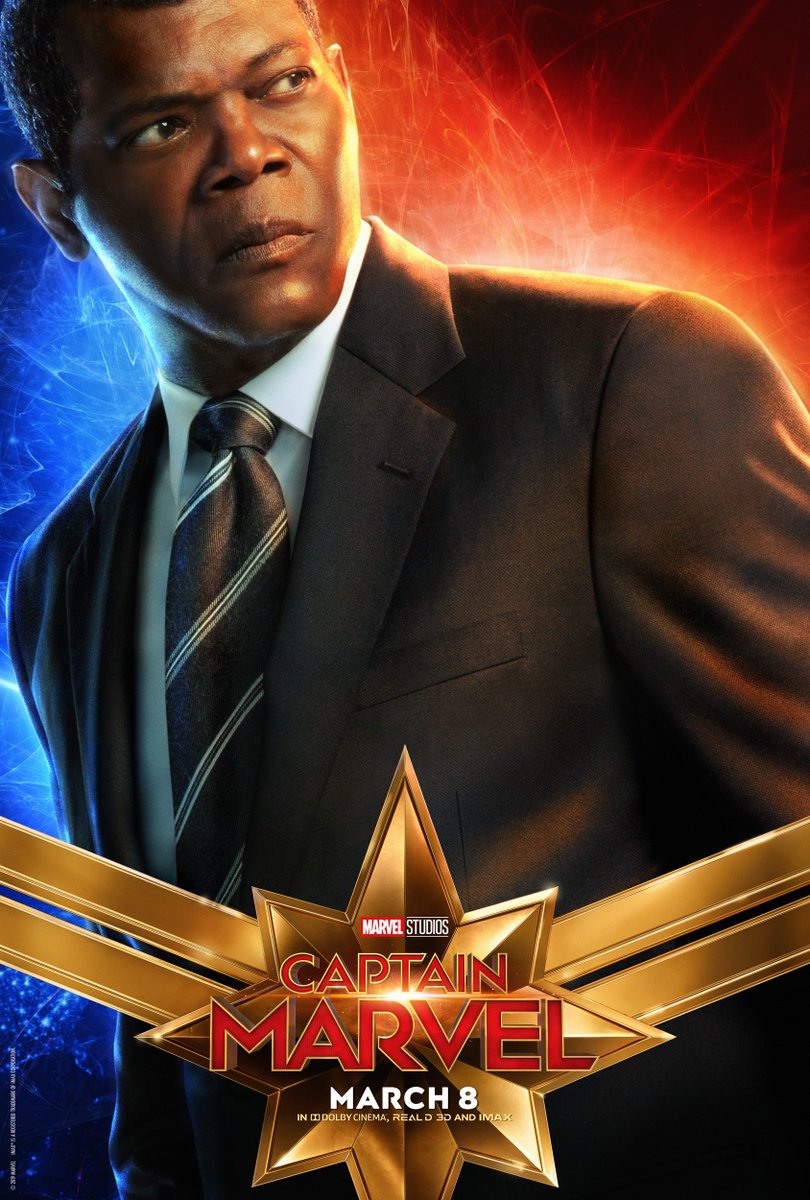Captain Marvel character poster for Samuel L. Jackson's Nick Fury.