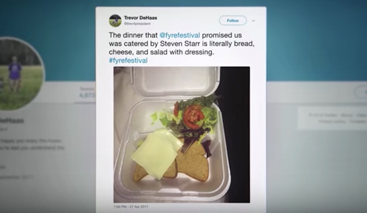 Fyre Festival cheese sandwich