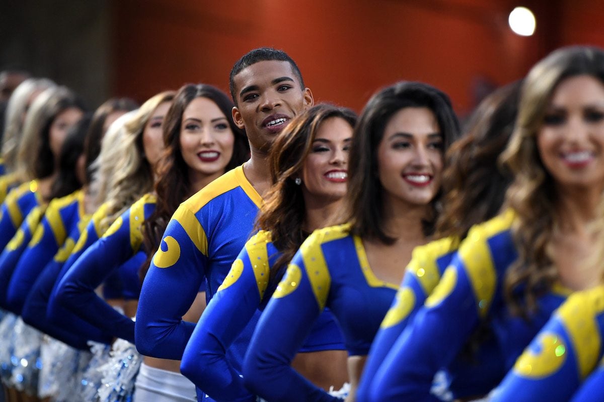 LA Rams' cheerleaders lined up