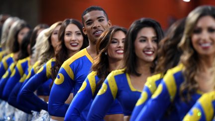 LA Rams' cheerleaders lined up