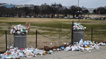 The White House is seen in the background, as trash lays uncollected on the National Mall due to the partial shutdown of the US government on January 2, 2019 in Washington, DC. - President Donald Trump warned Wednesday the US federal government may not fully reopen any time soon, as he stood firm on his demand for billions of dollars in funding for a border wall with Mexico. Addressing a cabinet meeting on the 12th day of the partial shutdown, Trump warned it 