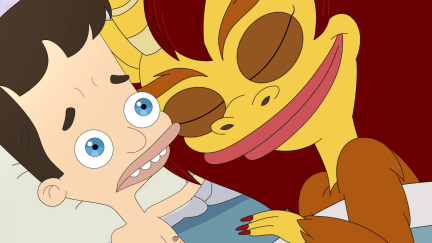 Nick and Hormone Monstress cuddle in Big Mouth's Valentine's Day special